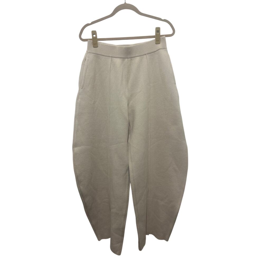 Scoop Women's Fuzzy Cream Pockets (Sample) Knit Extra Barrel Sweatpants S/M